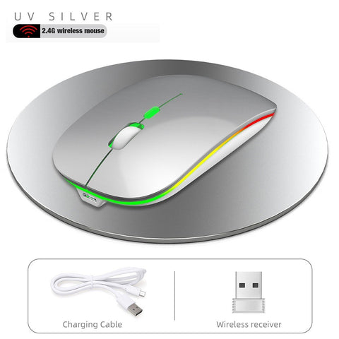 M40 Ultra-thin Wireless Mouse 2.4G Rechargeable Wireless Silent Mouse Ergonomic Design 3 Adjustable DPI Silver