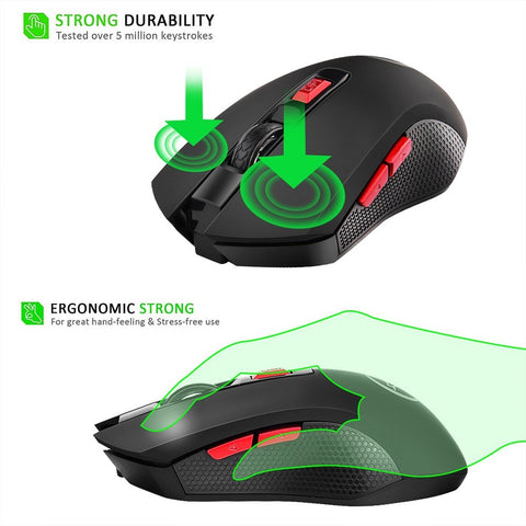 YWYT G817 Wireless Mouse 2.4G Wireless Gaming Mouse 2400DPI 6 Buttons Optical Ergonomic Mouse with USB Receiver for PC Laptop