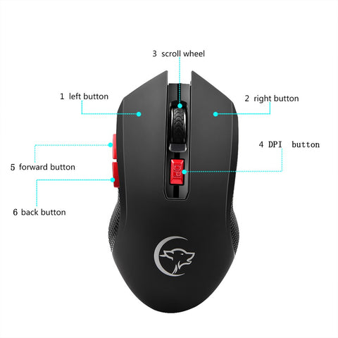 YWYT G817 Wireless Mouse 2.4G Wireless Gaming Mouse 2400DPI 6 Buttons Optical Ergonomic Mouse with USB Receiver for PC Laptop