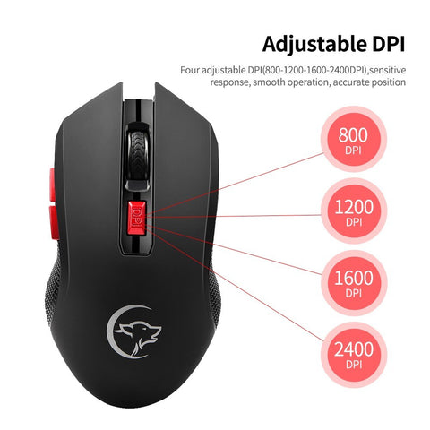 YWYT G817 Wireless Mouse 2.4G Wireless Gaming Mouse 2400DPI 6 Buttons Optical Ergonomic Mouse with USB Receiver for PC Laptop