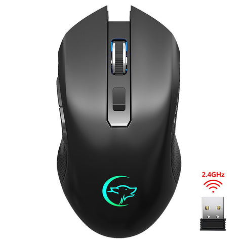 YWYT G851 2.4GHz Wireless Mouse Rechargeable Mute Mouse Ergonomic Mouse with Colorful Light Effect for Desktop Laptop