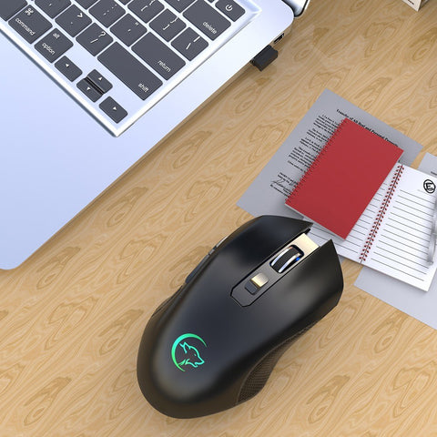 YWYT G851 2.4GHz Wireless Mouse Rechargeable Mute Mouse Ergonomic Mouse with Colorful Light Effect for Desktop Laptop