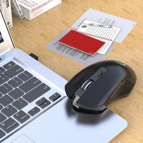 YWYT G851 2.4GHz Wireless Mouse Rechargeable Mute Mouse Ergonomic Mouse with Colorful Light Effect for Desktop Laptop