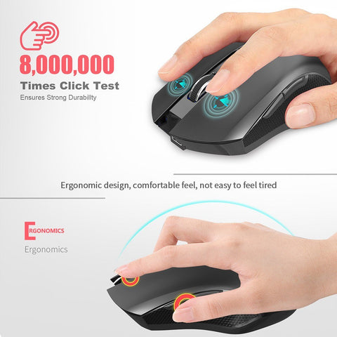 YWYT G851 2.4GHz Wireless Mouse Rechargeable Mute Mouse Ergonomic Mouse with Colorful Light Effect for Desktop Laptop