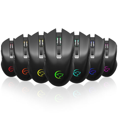 YWYT G851 2.4GHz Wireless Mouse Rechargeable Mute Mouse Ergonomic Mouse with Colorful Light Effect for Desktop Laptop