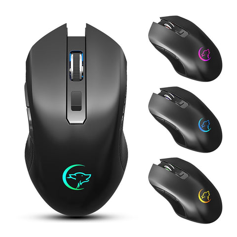 YWYT G851 2.4GHz Wireless Mouse Rechargeable Mute Mouse Ergonomic Mouse with Colorful Light Effect for Desktop Laptop