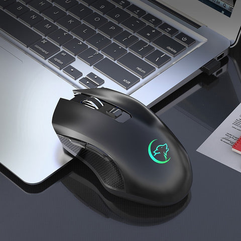 YWYT G851 2.4GHz Wireless Mouse Rechargeable Mute Mouse Ergonomic Mouse with Colorful Light Effect for Desktop Laptop