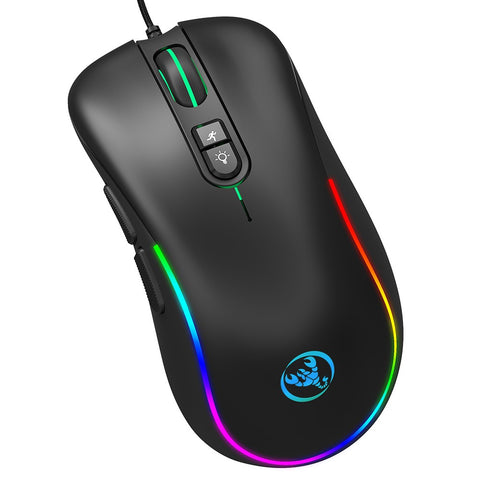 HXSJ J300+V100 Keyboard and Mouse Combo RGB Lighting Programmable Gaming Mouse+One-handed Game Keyboard with Adjustable DPI