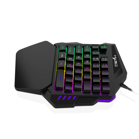 HXSJ J300+V100 Keyboard and Mouse Combo RGB Lighting Programmable Gaming Mouse+One-handed Game Keyboard with Adjustable DPI