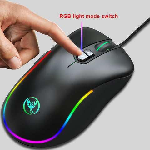 HXSJ J300+V100 Keyboard and Mouse Combo RGB Lighting Programmable Gaming Mouse+One-handed Game Keyboard with Adjustable DPI