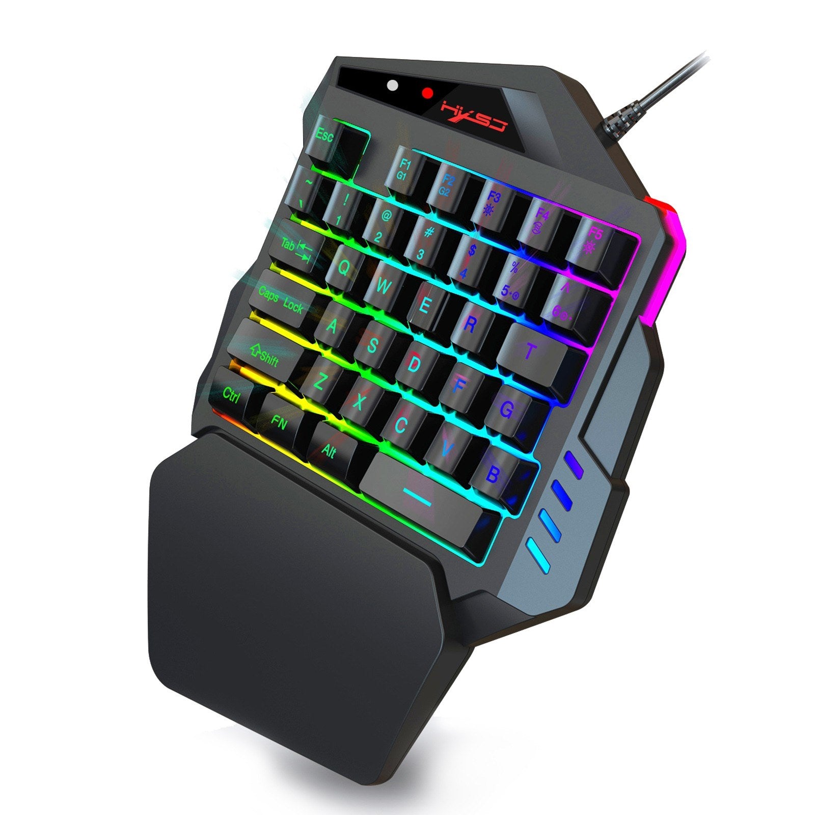 HXSJ V500 One-handed Gaming Keyboard RGB USB Wired Illuminated Keyboar ...