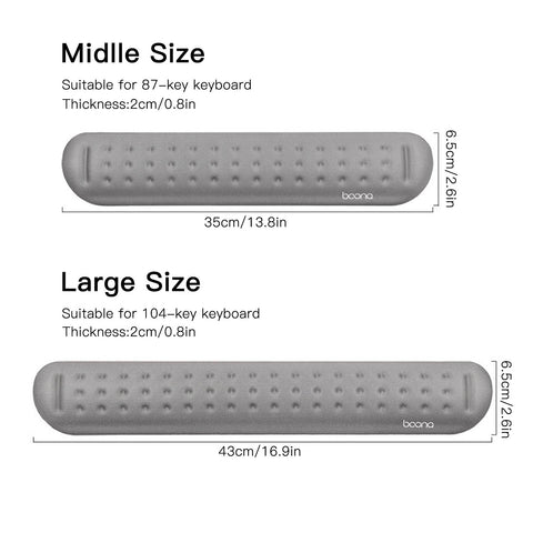 Keyboard Wrist Rest Pad Soft Memory Foam Hand Rest Support Comfortable Ergonomic Design Support Anti-Slip Rubber Base Easy Typing Gaming Mice Wrist Pain Relief for Office Computer Laptop