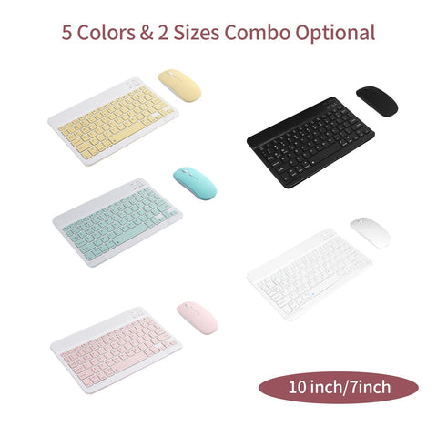 Tablet Wireless Keyboard and Mouse Combo Ultra-slim Design Rechargeable Battery for Smartphone Tablet Compatible with iPhone iPad Computer Support System MASOS iOS Windows