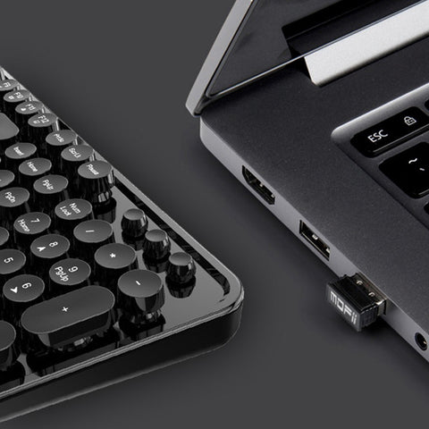 Cordless Mechanical Keyboard Mouse Round Cap Keyboard Office Desktop Keyboard and Mouse Set