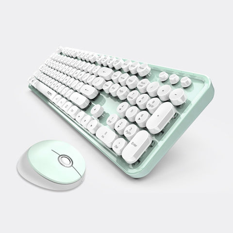 Cordless Mechanical Keyboard Mouse Round Cap Keyboard Office Desktop Keyboard and Mouse Set