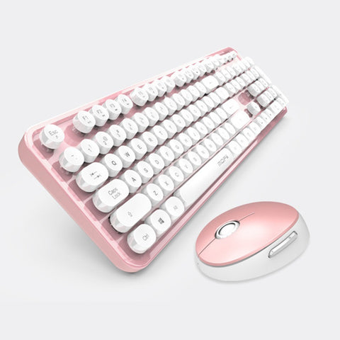 Cordless Mechanical Keyboard Mouse Round Cap Keyboard Office Desktop Keyboard and Mouse Set
