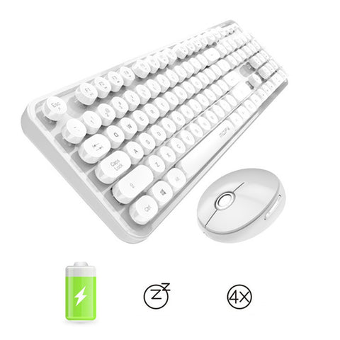 Cordless Mechanical Keyboard Mouse Round Cap Keyboard Office Desktop Keyboard and Mouse Set