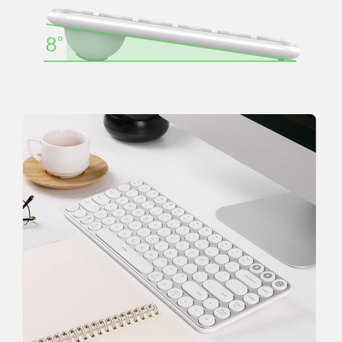 MIIIW Mini BT Dual Mode Keyboard 85 Keys 2.4GHz Multi Device Keyboard Wireless Keyboard