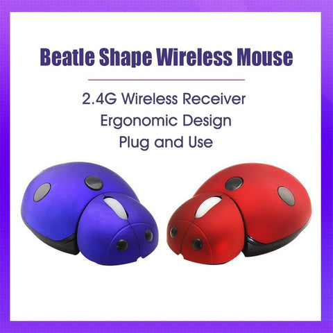 Beatle Shape Wireless Mouse Portable Mouse 1600DPI 2.4GHz Laptop Mice Ergonomic Design for Windows Andriod Laptop PC Computer Mac Gamers Office/Home use