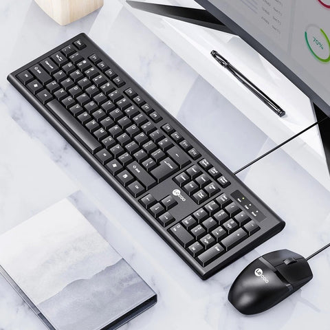 Lenovo Lecoo CM101S Wired Keyboard Mouse Combo Ergonomic Keyboard Mouse Set
