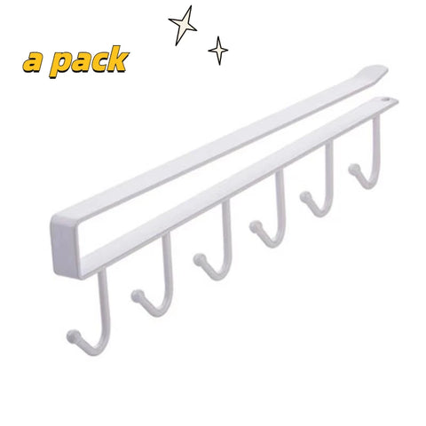 Cabinet kitchen partition storage rack dormitory iron hook seamless nail-free bedroom wardrobe storage finishing hook cup hooks