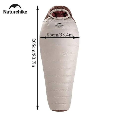 Naturehike Winter Mummy Duck Down Ultralight Camping Sleeping Bags 4 Seaon Hiking Waterproof Nylon Snowbird Travel Sleeping Bag