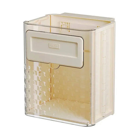 Kitchen Foldable Trash Can Wall Hung With Large Caliber Leftover Food And Vegetable Storage Bin, Transparent And Thickened