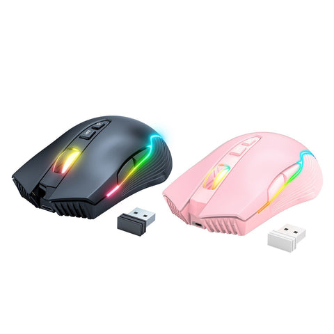 ONIKUMA CW905 2.4G Wireless Gaming Mouse RGB Backlit E-sports Mouse Optical Computer Mice 5 Adjustable DPI with 7 Programmable Buttons for Laptop Desktop PC Computer